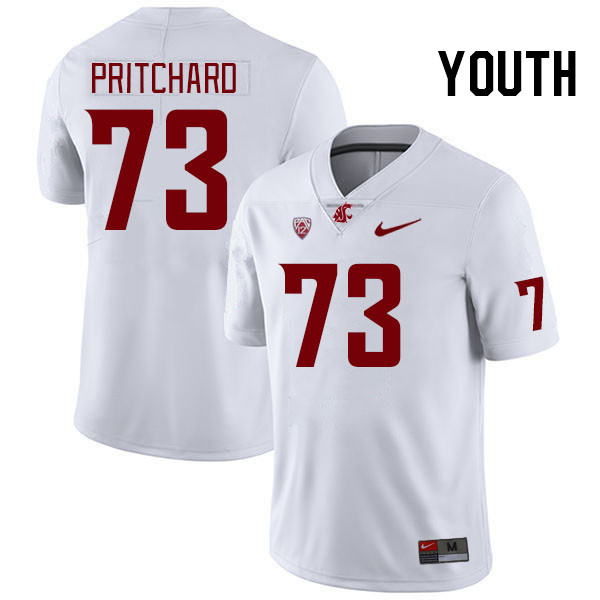 Youth #73 Nathan Pritchard Washington State Cougars College Football Jerseys Stitched Sale-White